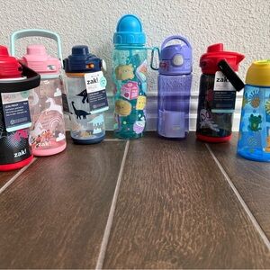 NWT Assorted Kids' Leak-Proof Water Bottles (Zak, Claire’s, Thermos)